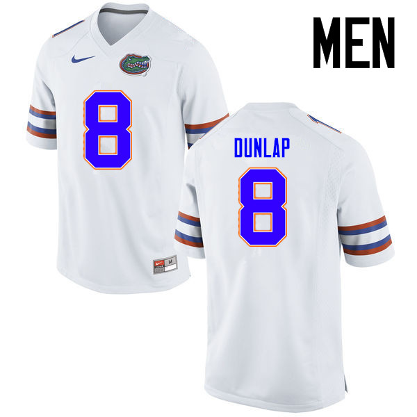 Men Florida Gators #8 Carlos Dunlap College Football Jerseys Sale-White - Click Image to Close